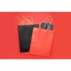 Red background shopping bag with twisted handle