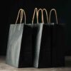 Black background paper bag eco