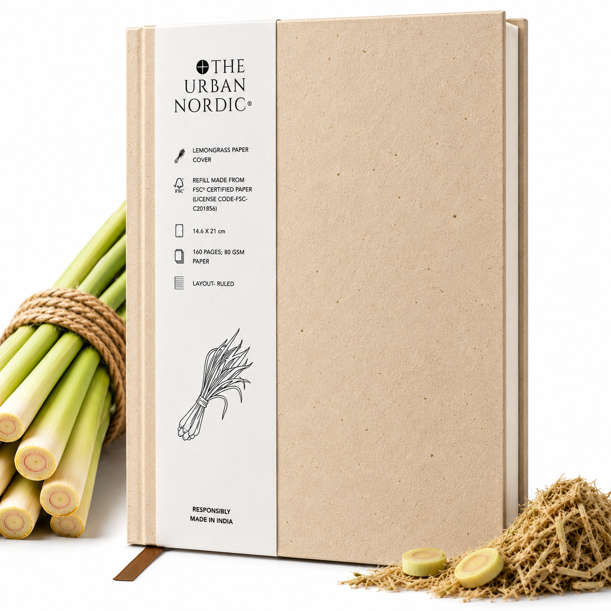 A5 lemongrass hardbound notebook