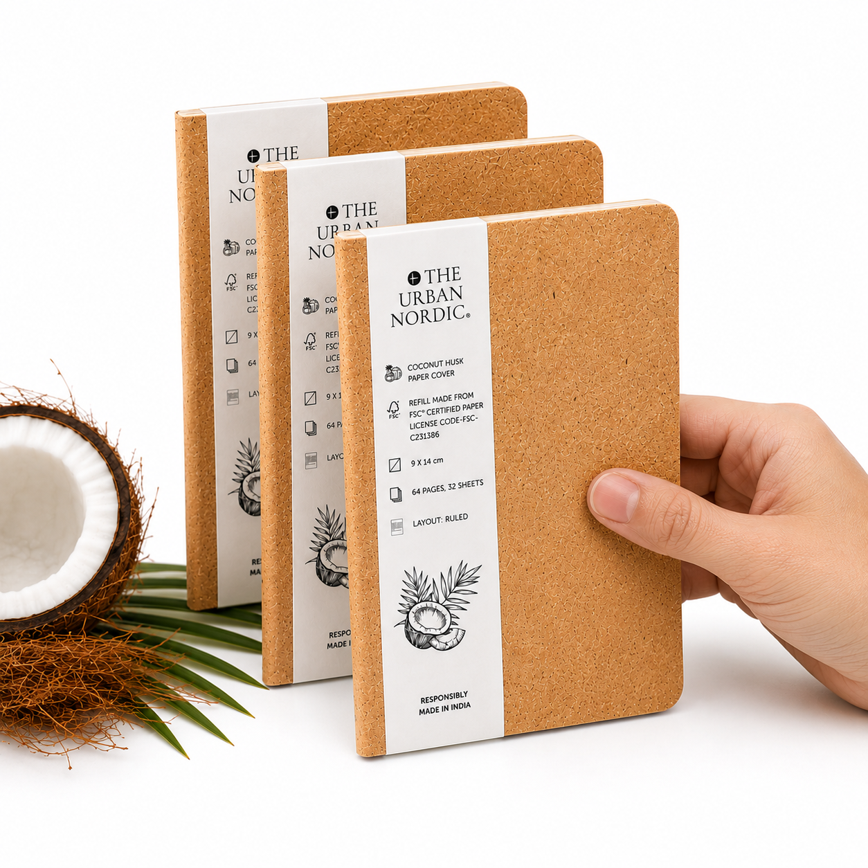 pocket coconut husk notebook