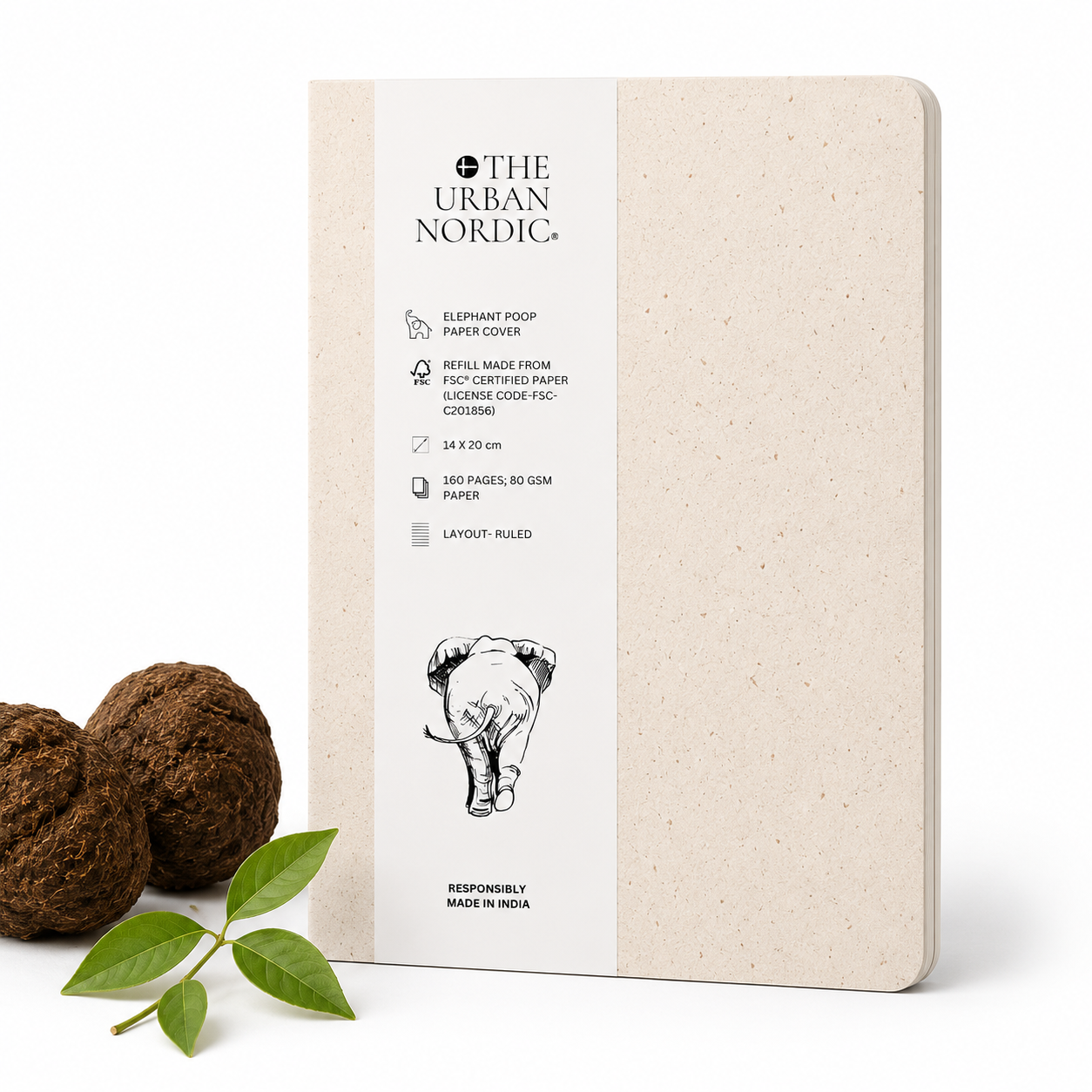 A5 elephant poop notebook